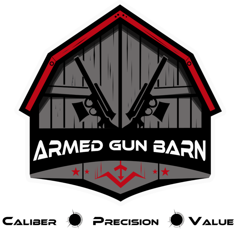 Armed Gun Barn White outline 768x751